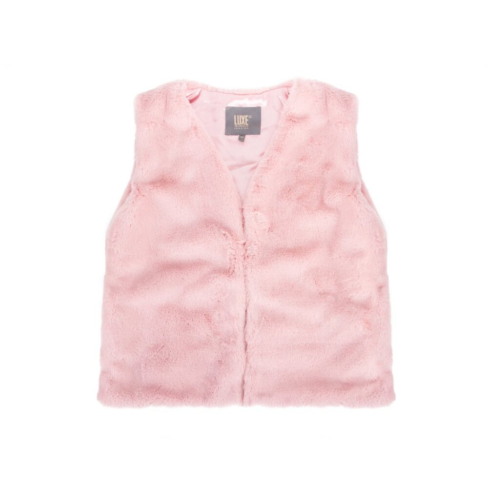 Luxe Fashion Classic Faux Fur Women Vest | 1-Piece | Pink